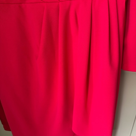 EUC Dillards Julia Jordan Ruched Wrap Dress V-Neck Pinkish Red Sz 12 Worn 1x - Picture 4 of 12